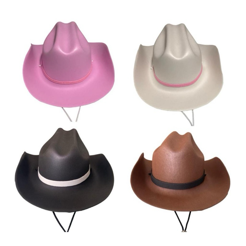 Chapéu Country Cowboy – Rosa, Preto, Marrom, vermelho,branco, – Acessório para Festas e Eventos em Oferta na Shopee