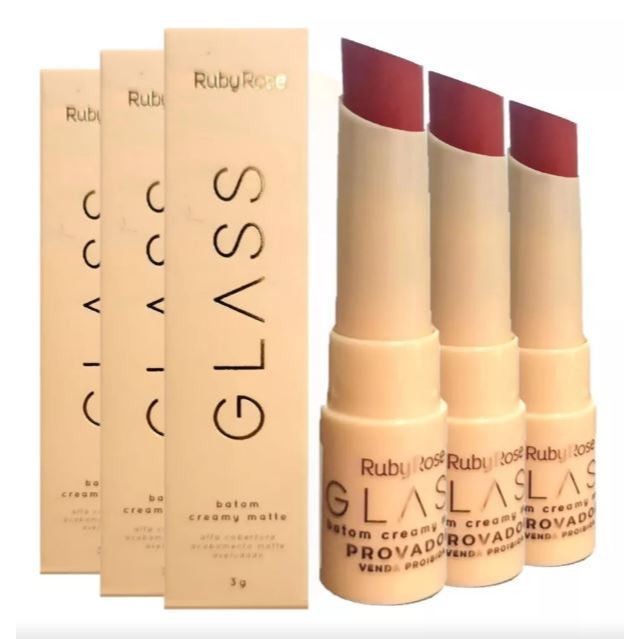 Batom Creamy Matte Glass HBF567 Ruby Rose Alta Cobertura Cores em Oferta na Shopee