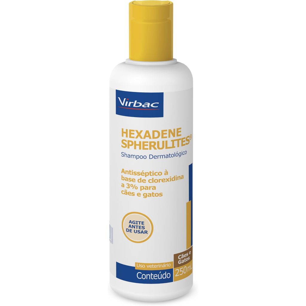 Shampoo Dermatológico Virbac Hexadene Spherulites para Cães e Gatos 250ml e 500ml (tamanho dentro do anúncio)