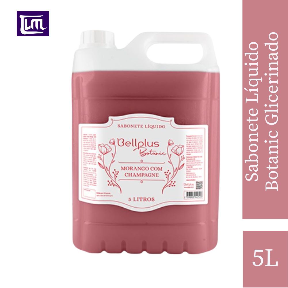 Sabonete Líquido Botanic Morango com Champagne 5 Litros Galão Glicerinado BellPlus