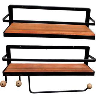 prateleira porta condimento e porta tempero com gancho e porta papel com duas em Oferta na Shopee