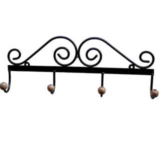 Cabide de parede artesanal com 4 ganchos feito em ferro resistente em Oferta na Shopee