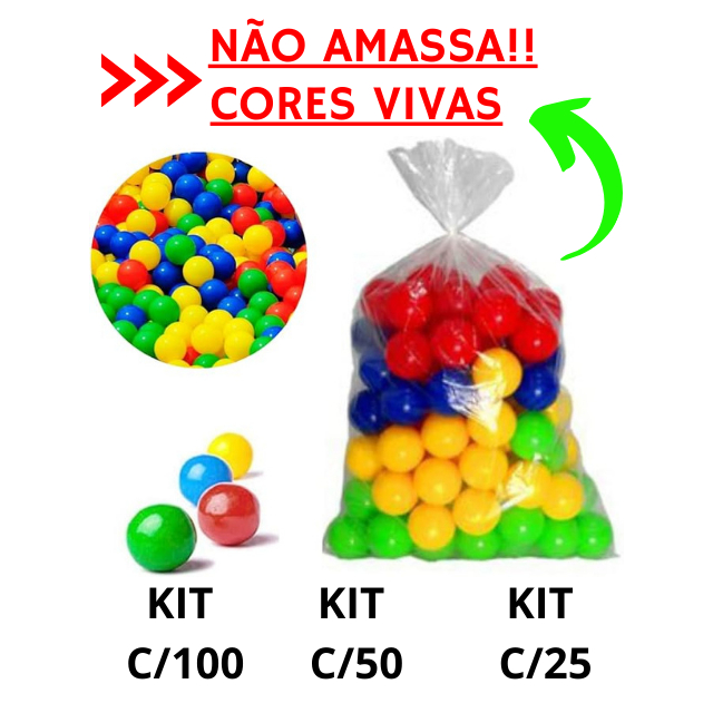 Bolinhas para piscina até 100 unidades alta qualidade não amassa bolas coloridas