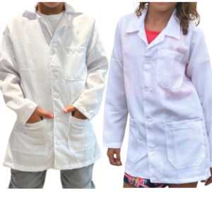 Jaleco Unissex Infantil Manga Longa Oxford em Oferta na Shopee