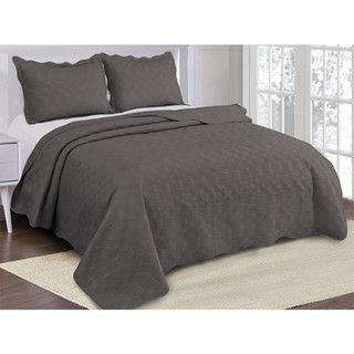 Kit Cobre Leito Colcha King 3 Peças Dupla Face Porta Travesseiro Luxo