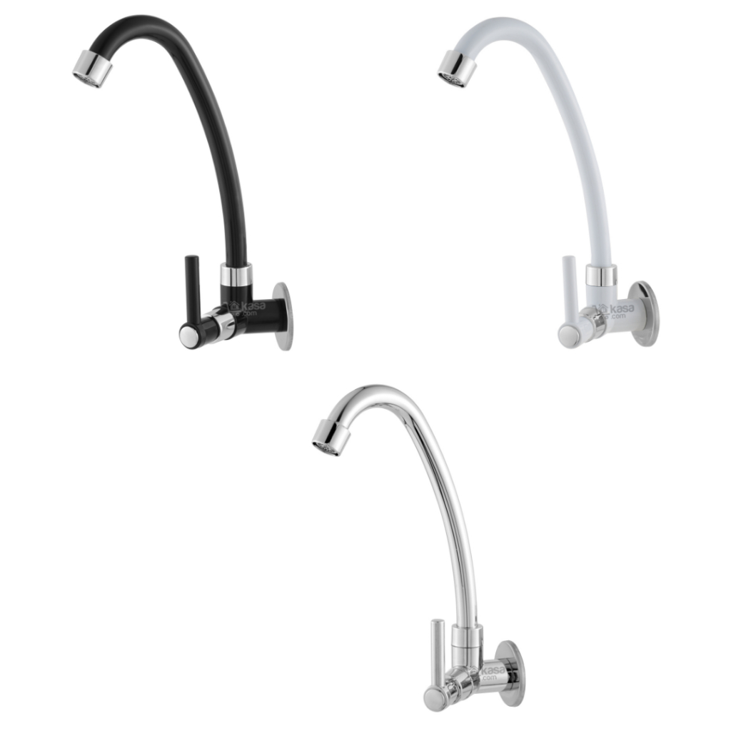 Torneira Pia Cozinha de Parede Preta ou Branca ABS 1/4 de Volta 167 em Oferta na Shopee