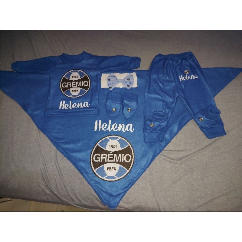 saída maternidade do gremio personalizada com nome do bebê.