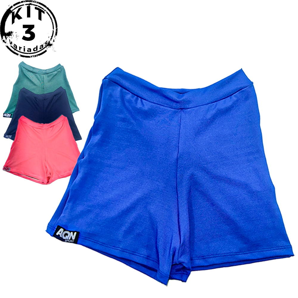 Kit 3 Shorts Variados Academia Fitness AQN SPORT