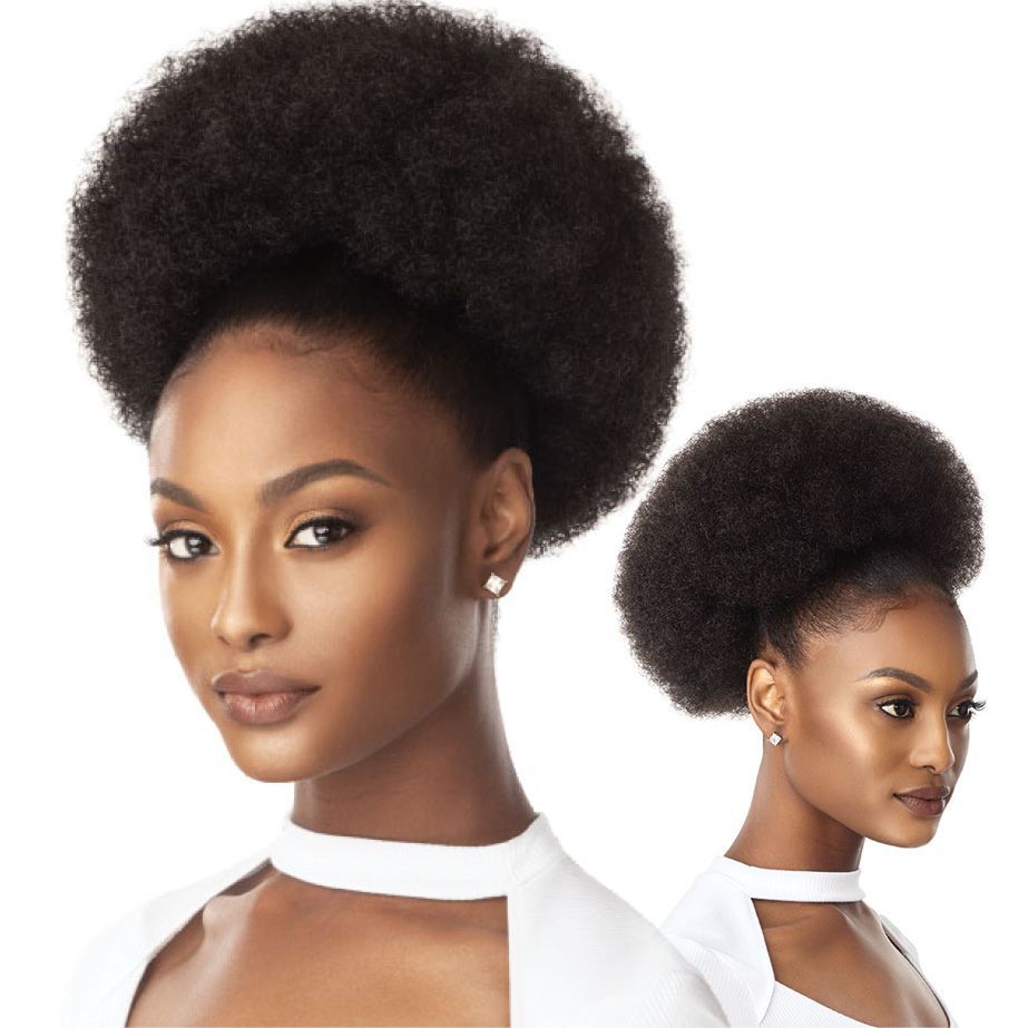 Aplique Coque Afro Puff Com Elástico Ajustável Uso Diário