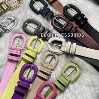 Cinto de Moda Feminina 3 cm Fivela Encapado Meio Redonda com ilhós de Metal Dourado em Oferta na Shopee