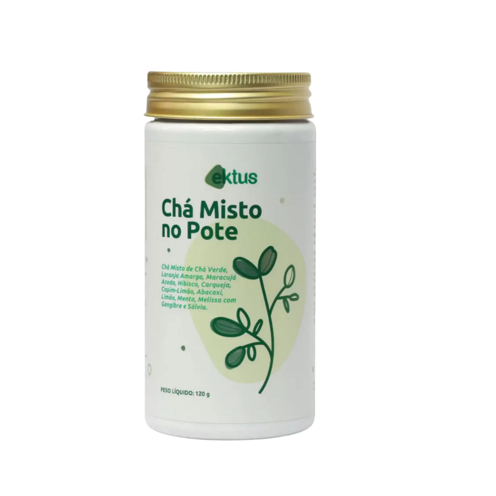 Chá Misto no Pote 120g - 7 ervas com Chá Verde - Ektus - Distribuidor Oficial