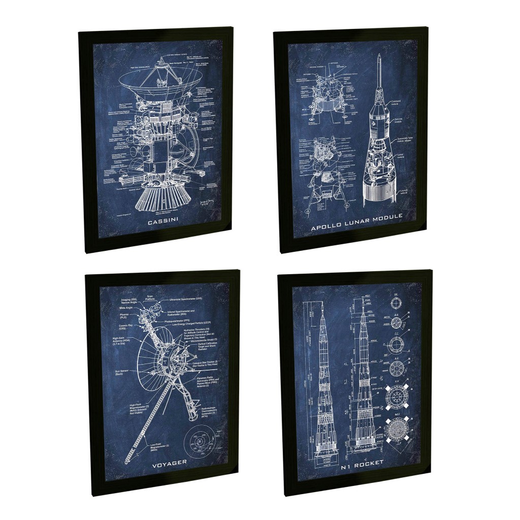 Quadros Decorativos Naves Espaciais Voyager Apollo Cassini N1 Astronomia Decoração Quarto Sala