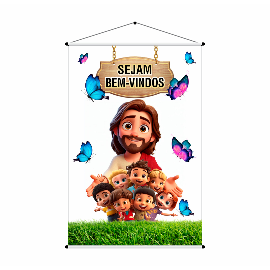 BANNER ARTE PRONTA  - SEJAM BEM-VINDOS CRISTÃO em Oferta na Shopee