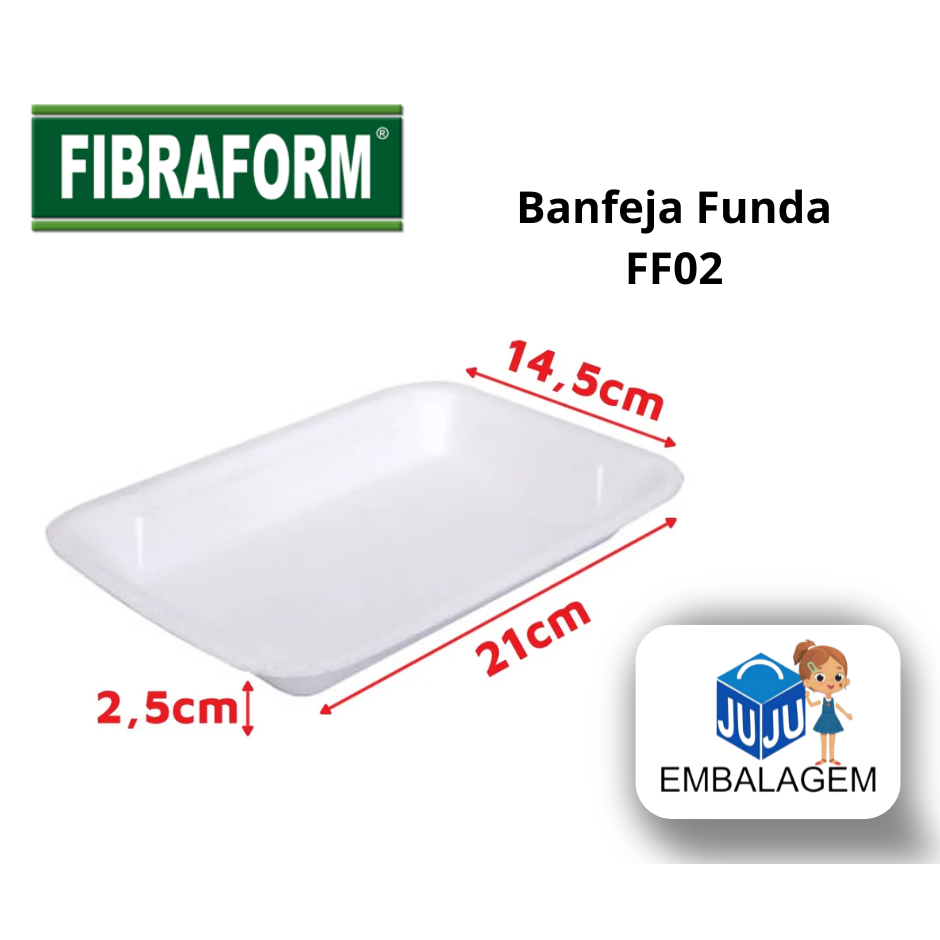400un- Bandeja Funda Isopor Eps Descartavel Salgado Doce Frios Carne- FF02 Fibraform