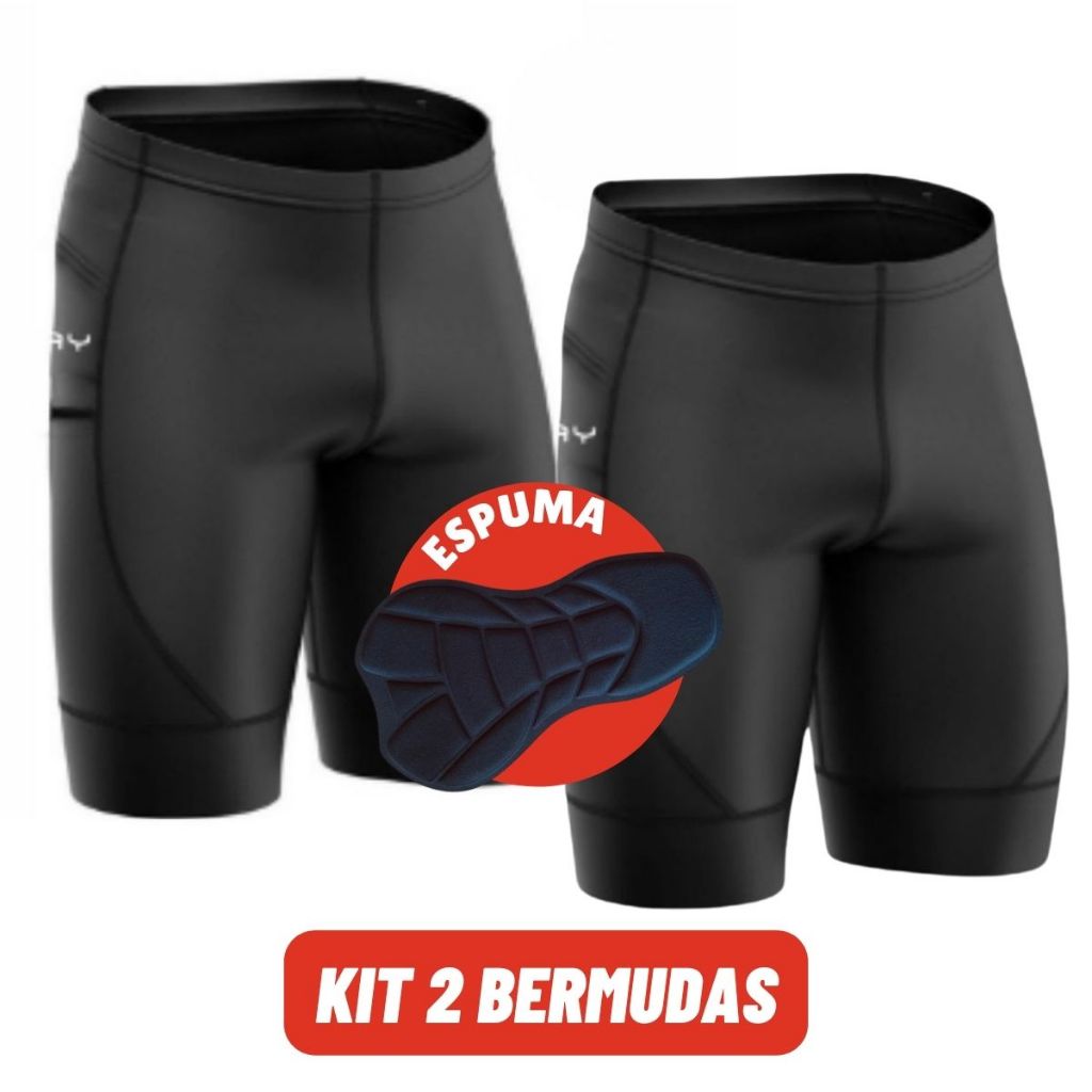 Kit Bermuda Ciclismo Masculino Forro de Espuma Short Ciclistas Conforto Profissi