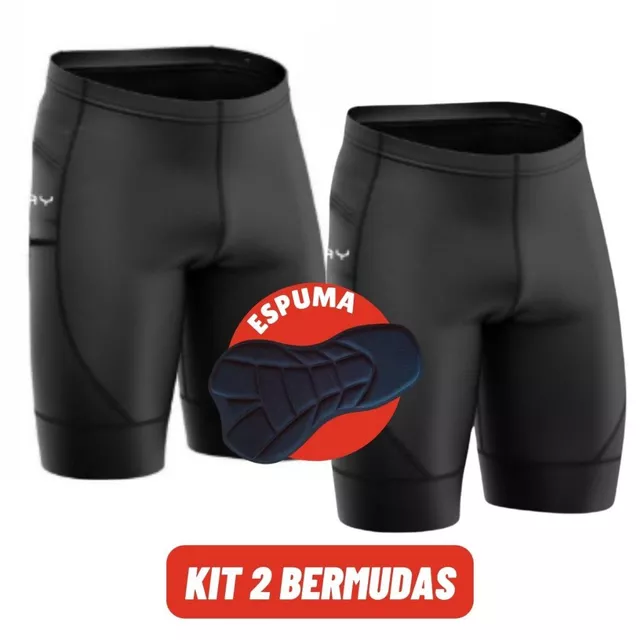 Kit Bermuda Ciclismo Masculino Forro de Espuma Short Ciclistas Conforto Profissional Bike Masculina