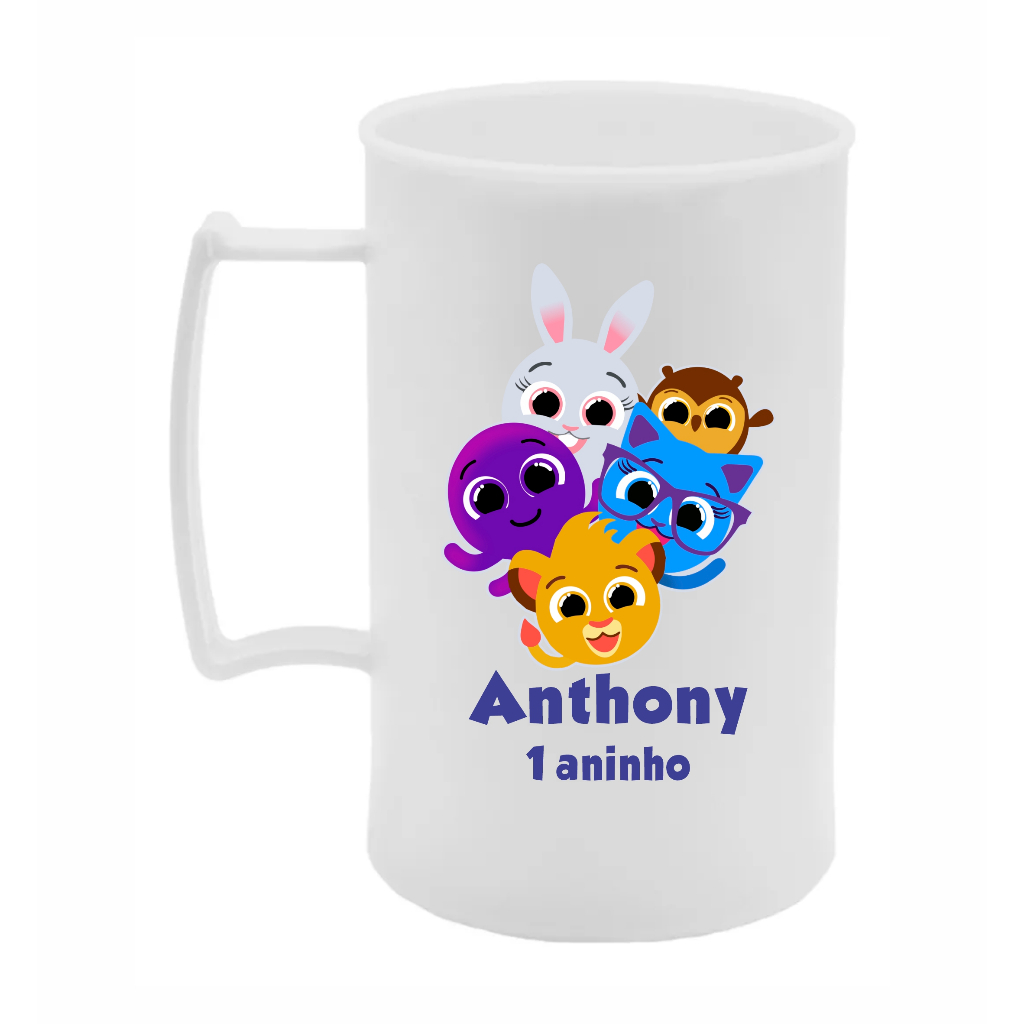 Caneca de acrilico modelo chopp personalizado 300ml - qualquer tema Aniversario infantil lembrancinha