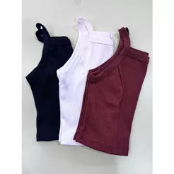 Kit 3 cropped alcinha top regata blusas feminina básica confortavel calor blogueira copa brasil inverno