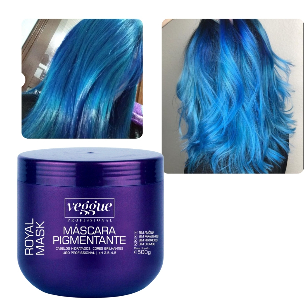 Máscara Matizadora Tonalizante Azul Royal Veggue Profissional 500ml