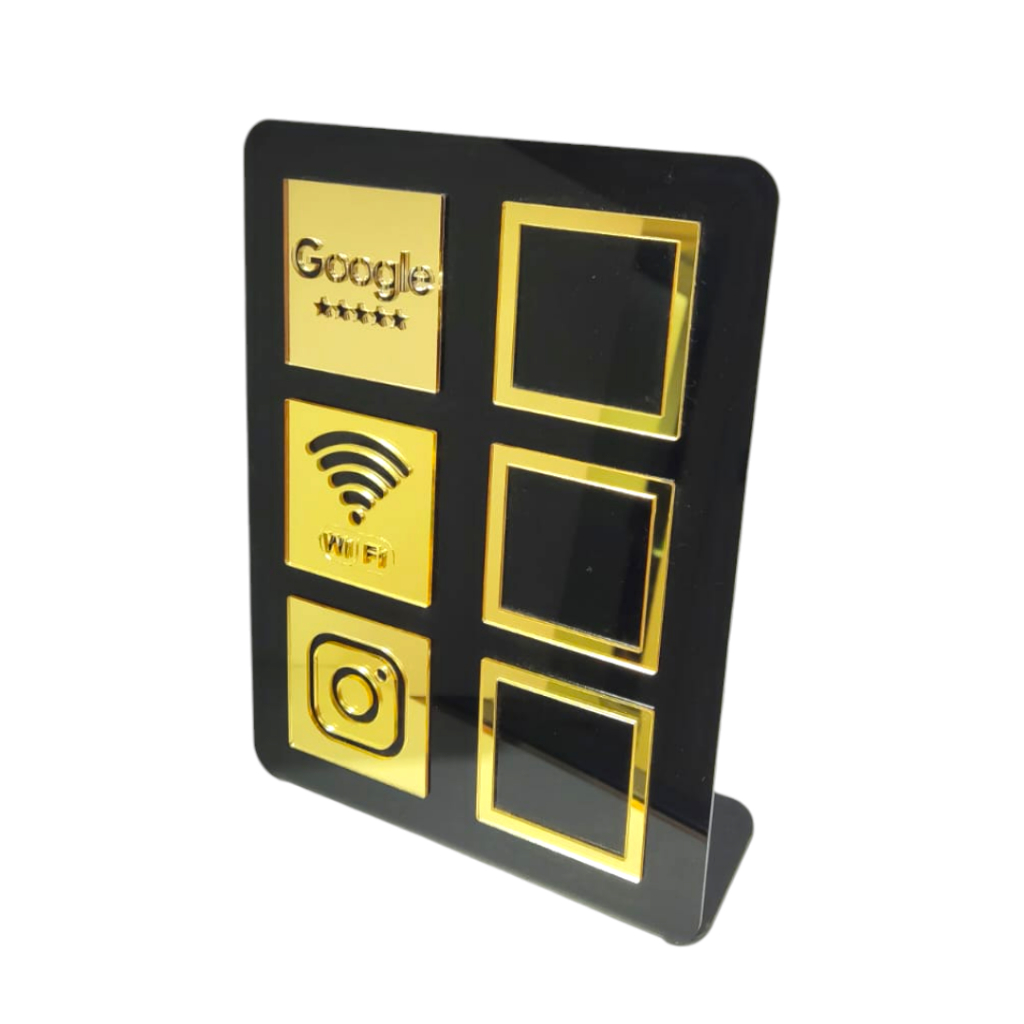 Display Placa QR Code  GOOGLE  WIFI INSTAGRAM WHATSAPP SPOTIFY PERSONALIZADO MAPS
