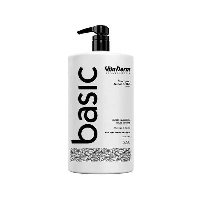 Shampoo Pro Basic 2,5 L Vita Derm Shampoo Cuidados com o Cabelo