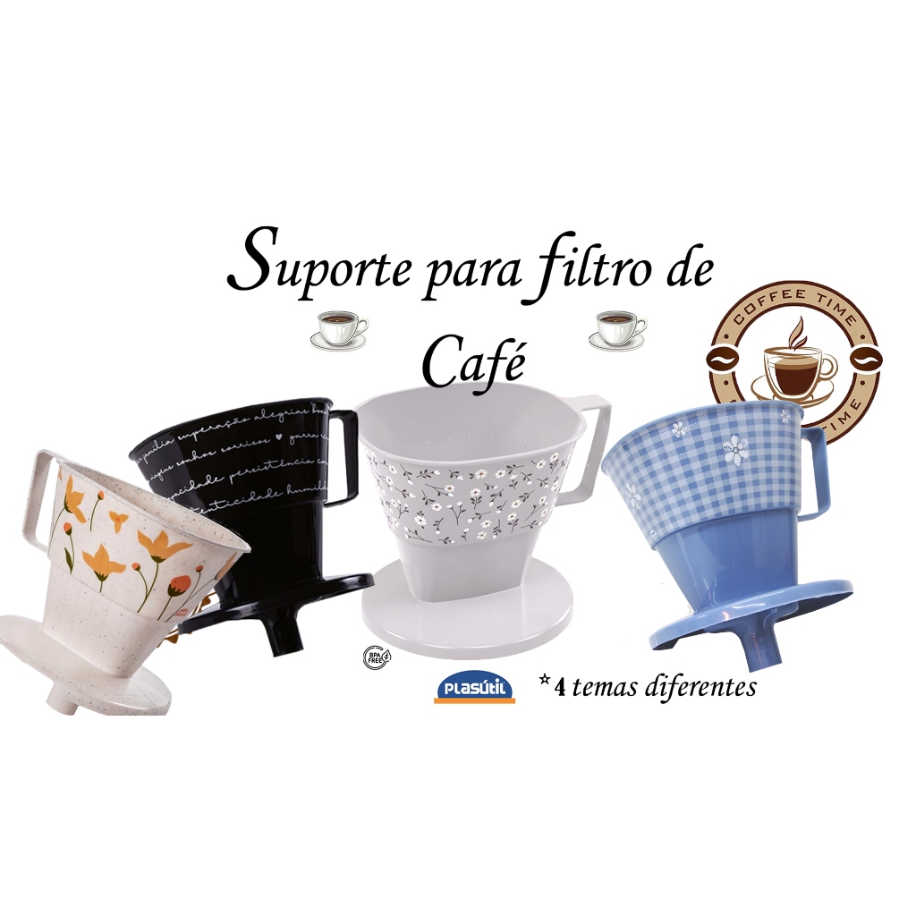 Coador Suporte para Filtro de café 103 - Plasútil - 4 temas diferentes em Oferta na Shopee