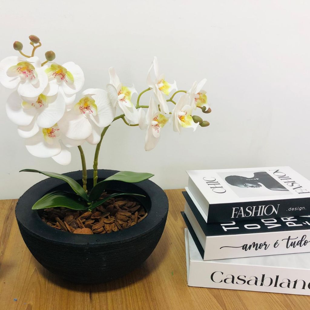 Arranjo Flores Orquidea Artificial Decorativa Centro de Mesa