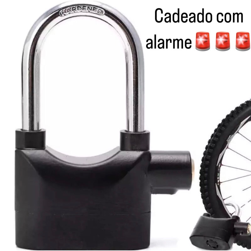 Cadeado Com Alarme Sonoro Antifurto Moto Bicicleta