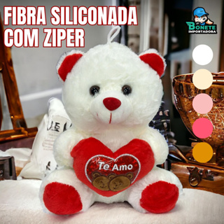 Ursinho de Pelúcia com Coração em Oferta na Shopee