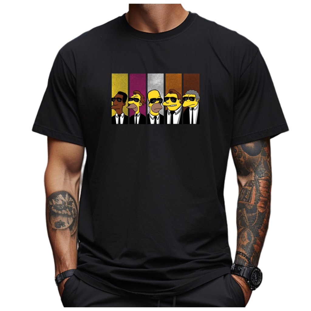 Camiseta The Simpsons Personalizada Estilo Mib Homens de Preto Personagens Simpsons Camisa Criativa Envio Imediato