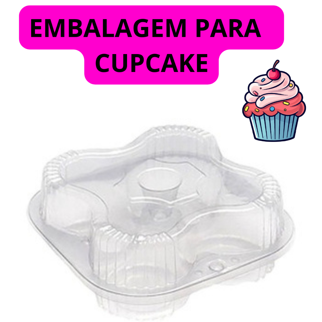 embalagem 4 cupcake BP-15 em Oferta na Shopee
