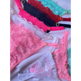 Kit 4 Calcinha Feminina Fio Dental em Renda Paixão em Oferta na Shopee