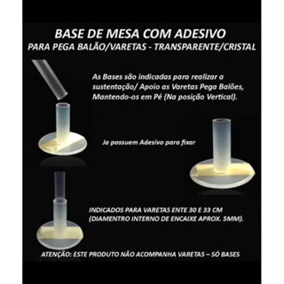 10/20/30 Suporte Base de Mesa Transparente Com Adesivo Para Vareta Pega Balão em Oferta na Shopee