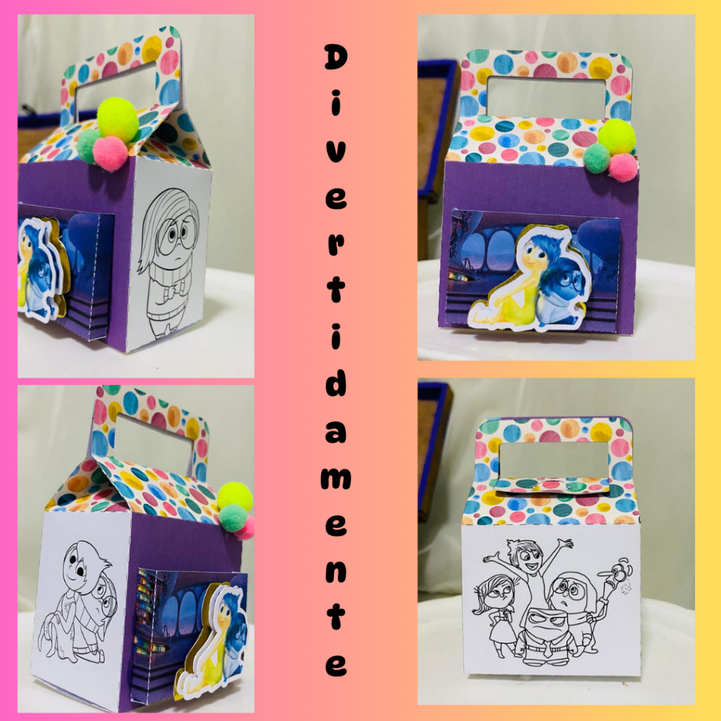 KIT FESTAS - 10 LEMBRANCINHAS PERSONALIZADA - DIVERTIDAMENTE - CAIXA PERSONALIZADA-TEMAS ESPECIAIS--