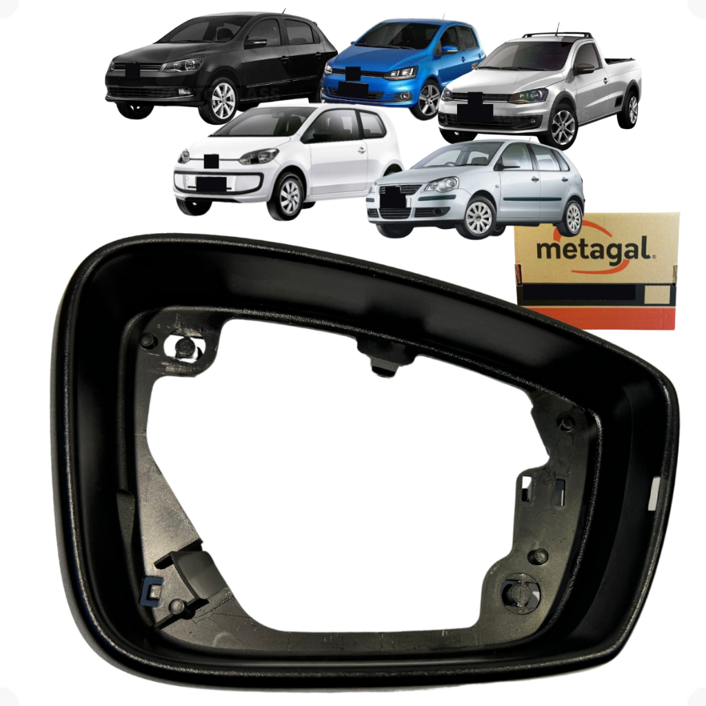 Aro Moldura Retrovisor Up Polo Golf Gol Fox SpaceFox Cross Fox Direito 08 09 10 11 12 13 14 15 16 17