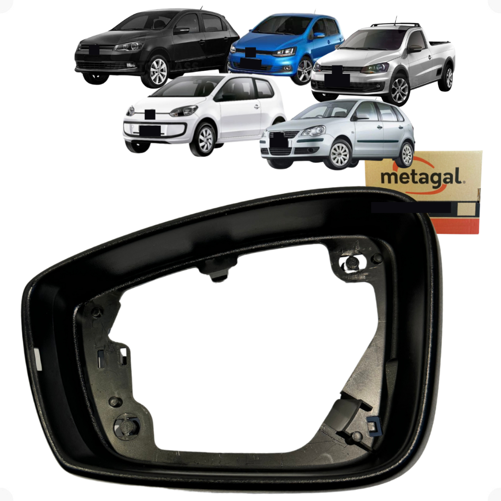 Aro Moldura Retrovisor Up Polo Golf Gol Fox SpaceFox Cross Fox Lado Esquerdo 10 11 12 13 14 15 16 17