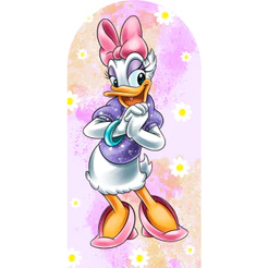 Painel de Festa Margarida Minnie Disney Romano na Medida de 2,00m de Altura x 1,00m de Largura Em Tecido Sublimado