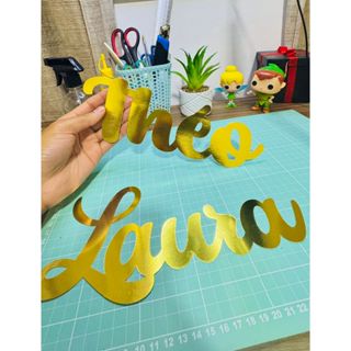 APLIQUE DE NOME EM PAPEL LAMICOTE 25 CM em Oferta na Shopee