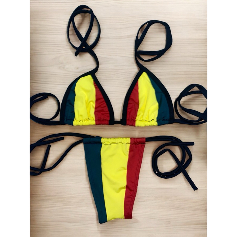 biquíni cortininha com calcinha regulagem do fio dental em Oferta na Shopee