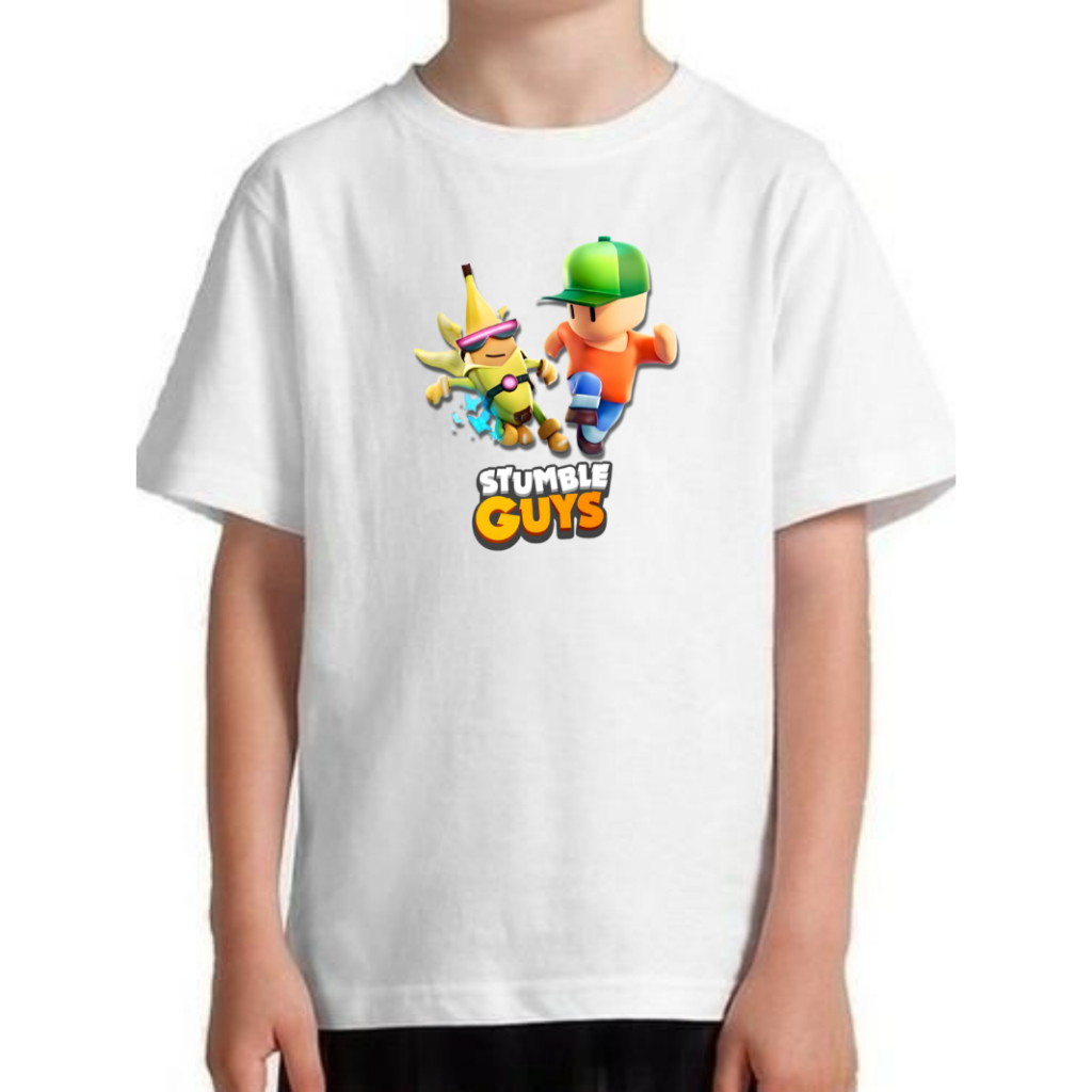 Camiseta Basica Infantil Stumble Guys Unissex Feminina Masculina Jogo Game Infantil do 02 ao 16 Game Jogos Online Camisa algodão   Dia das Crianças Promoção