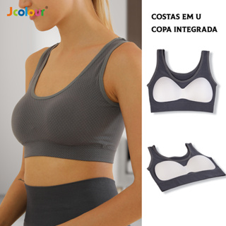 Jcolour Kit 3 Top Fitness Academia com Bojo Removível em Oferta na Shopee