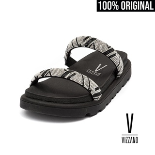 Papete Feminina Vizzano Tiras Brilho Strass Flatform Tratorado Preta Sandália Confortável Original em Oferta na Shopee