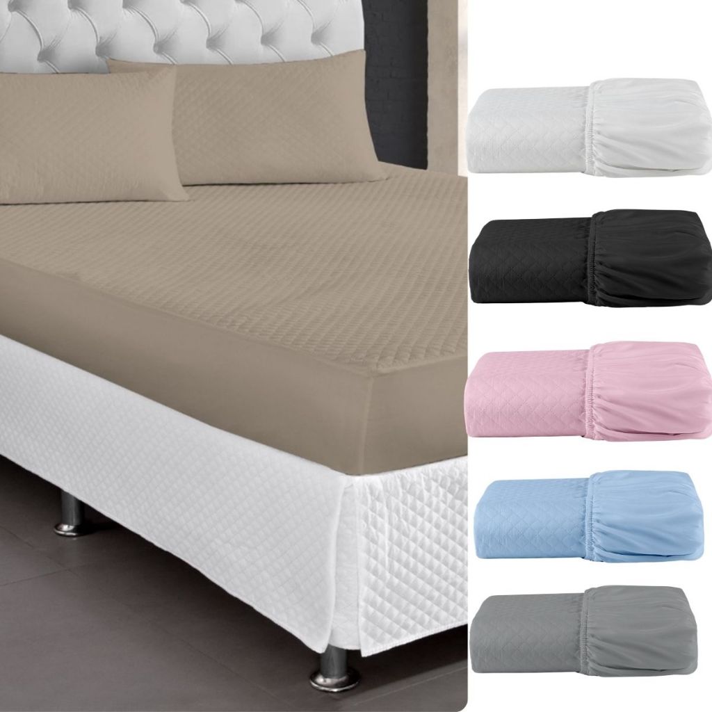 Capa de Colchão Impermeavel Solteiro Casal Queen King Matelado elastico varias cores neutras