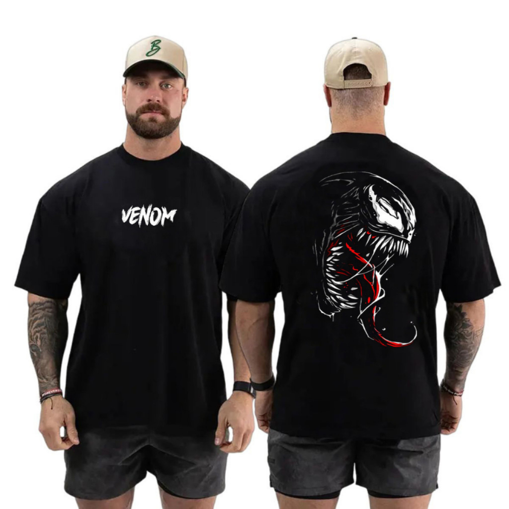 Camiseta Oversized Streetwear  Academia Masculina Grande Academia Venom Fit Camisa 100% Algodão Novo