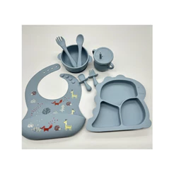 Kit de Alimentação Infantil Estampado Formato de Dinossauro com 8 peças - SC502