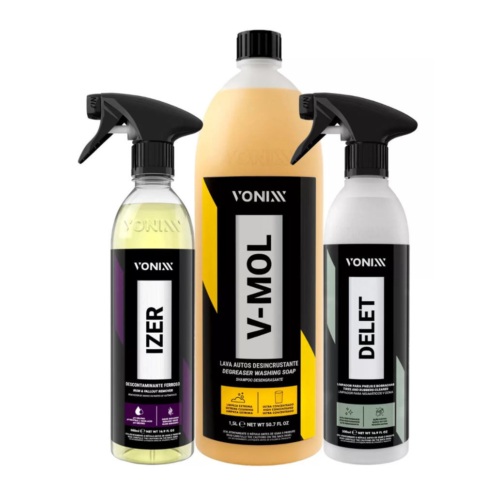 V-mol Shampoo + Izer + Limpador De Borrachas Delet Vonixx em Oferta na Shopee