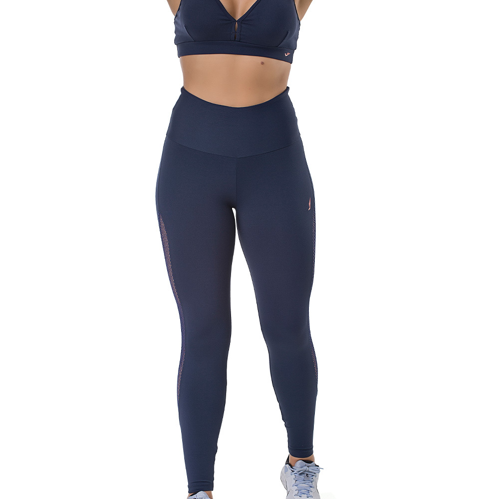 Calça Legging Com Detalhes Nas Laterais Elite Fitness De Academia Feminina Plus Size