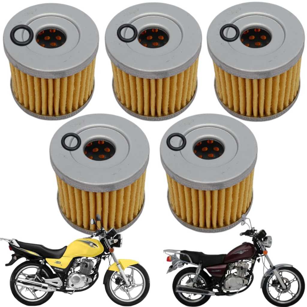 Kit 5 Filtro de Óleo Suzuki Yes 125 2006 a 2016 Intruder 125 2002 a 2016 Burgman