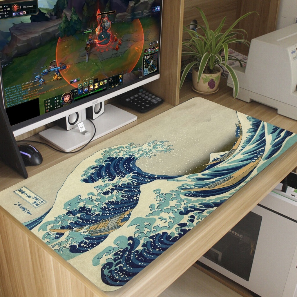 Mouse pad WAVE gamer Antiderrapante Grande diversas estampas 80x35 cm borda costurada em Oferta na Shopee