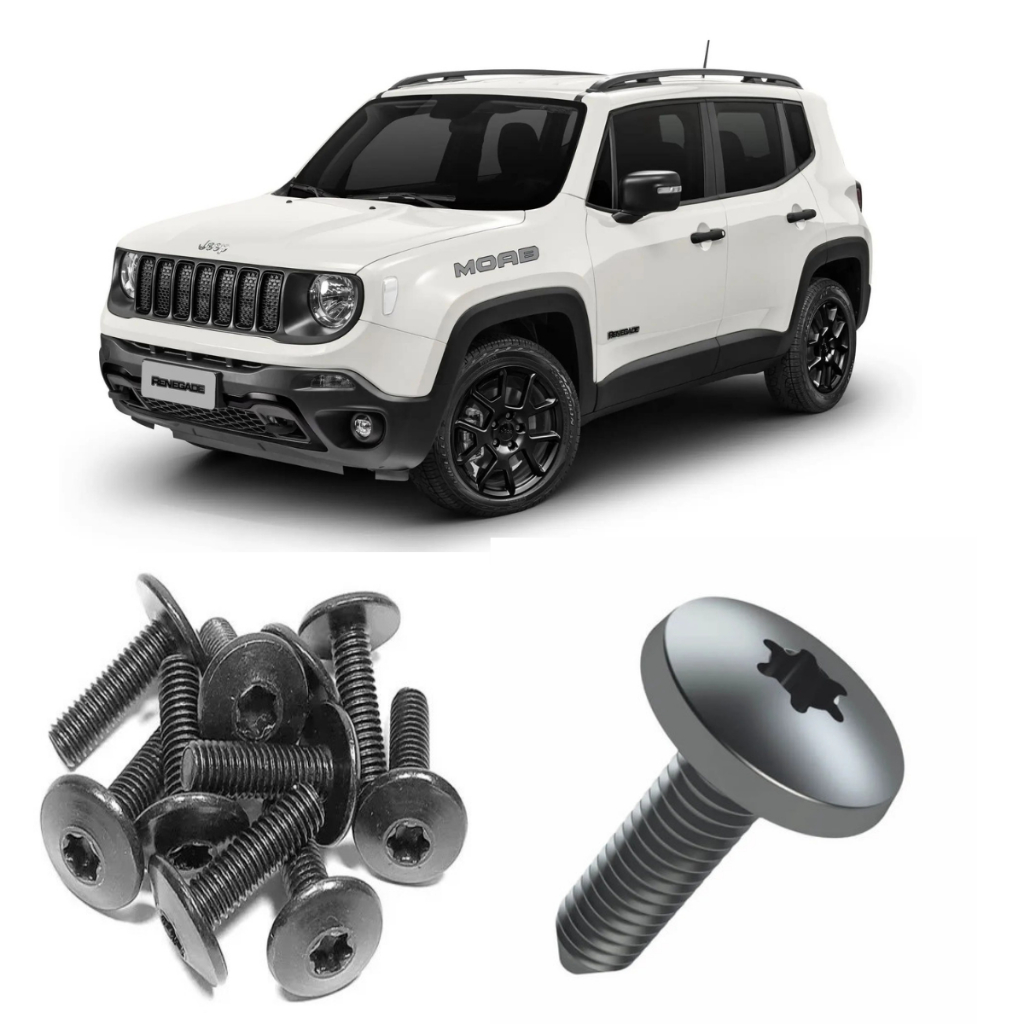 10 PARAFUSO GRADE RADIADOR PARA-CHOQUE TRASEIRO JEEP RENEGADE